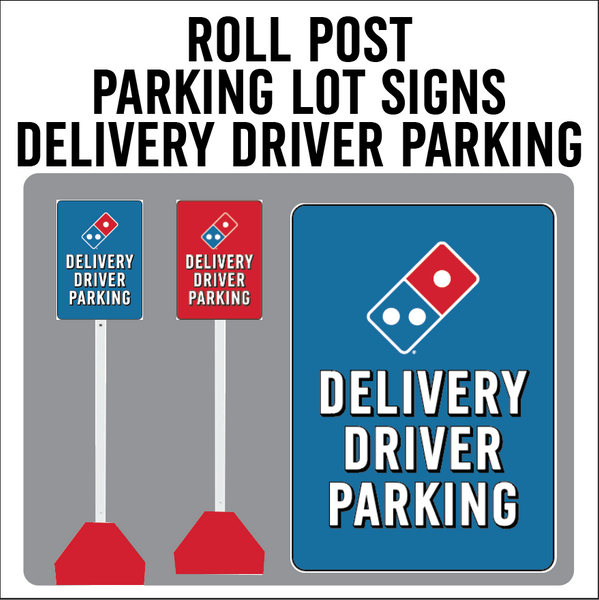 Reflective - Carside Delivery - Roll Post Signs - Delivery Driver Park 